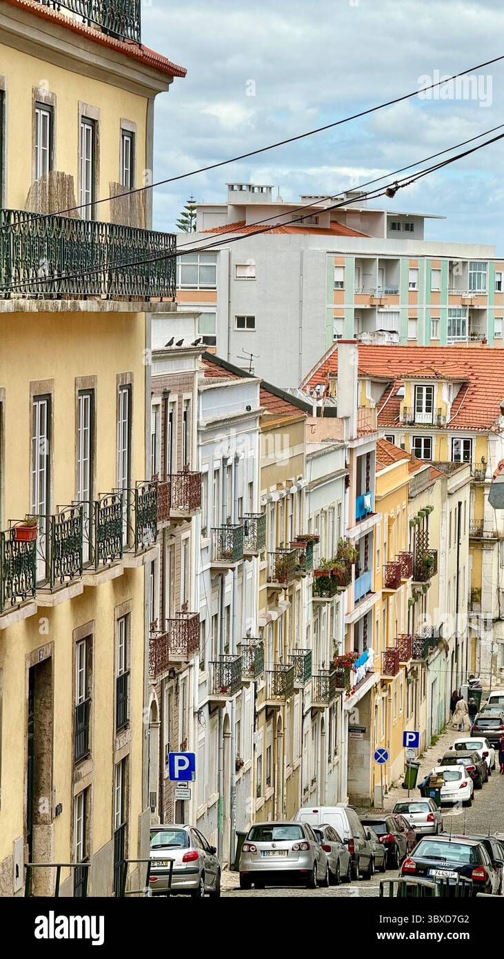 Traditional residential apartments in Aflama Lisbon Portugal - Smartphone Captured Stock Image