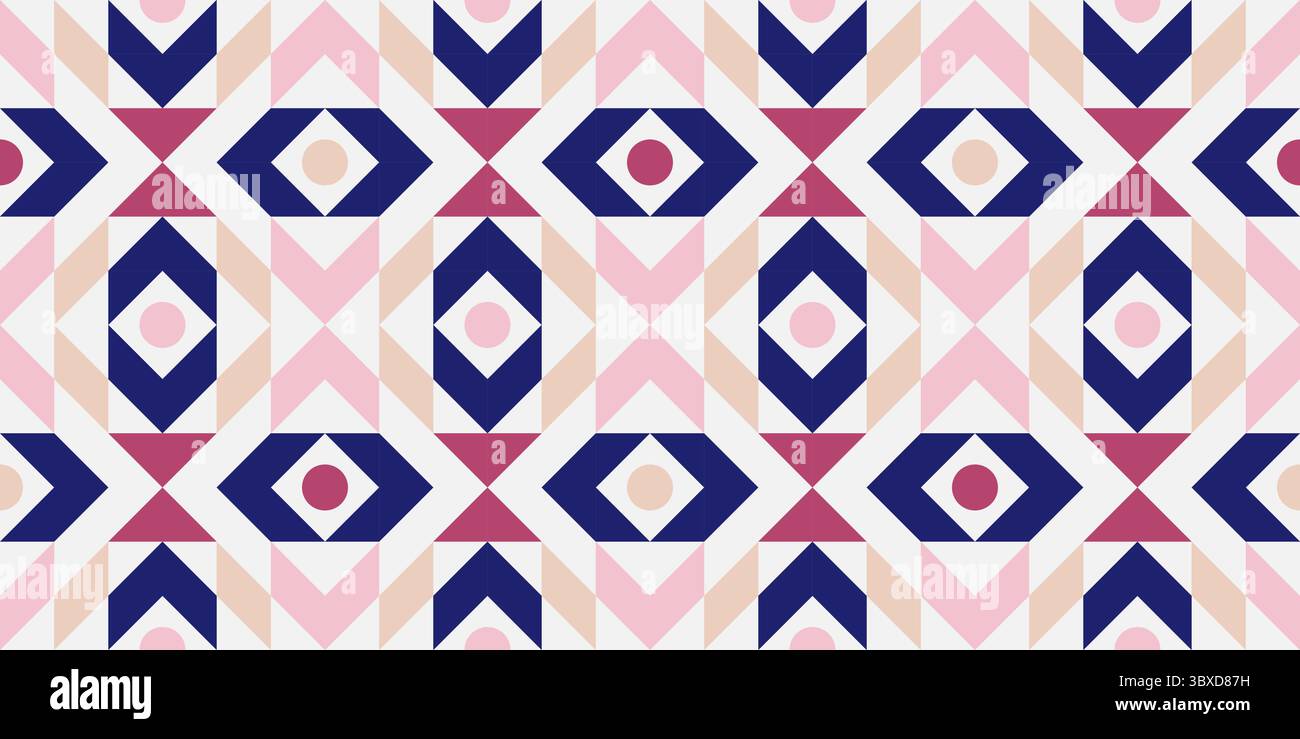 Bold seamless geometric quilt blocks pattern, triangles and diamonds ...