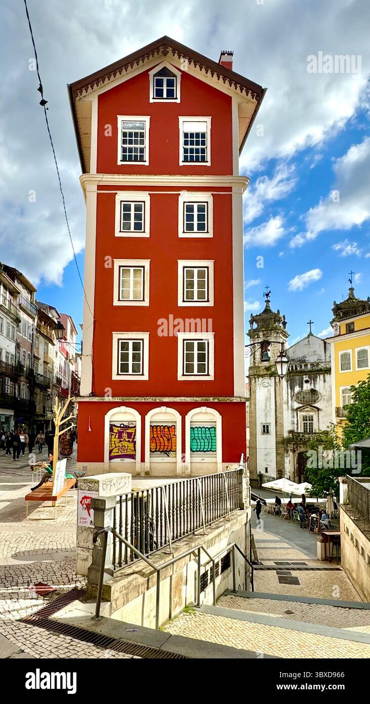 Decorative building in historical centre of Coimbra Portugal - Smartphone Captured Stock Image