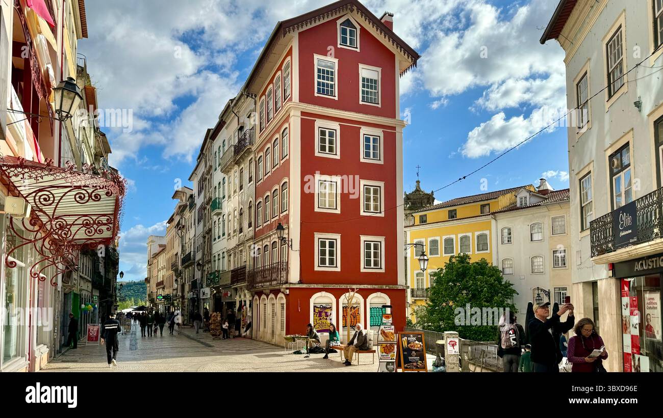 Decorative building in historical centre of Coimbra Portugal - Smartphone Captured Stock Image