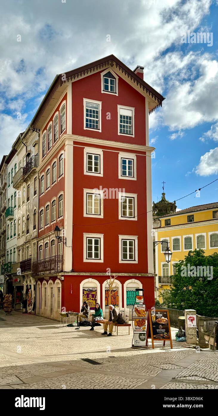 Decorative building in historical centre of Coimbra Portugal - Smartphone Captured Stock Image