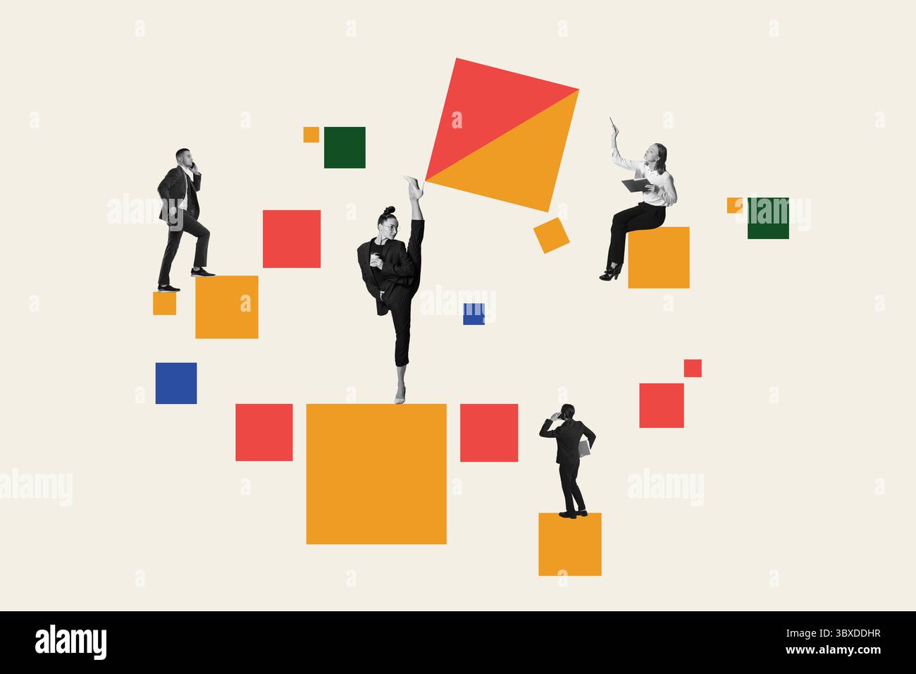 Group Square Jumping Pattern Dynamic square hi-res stock photography and images - Alamy