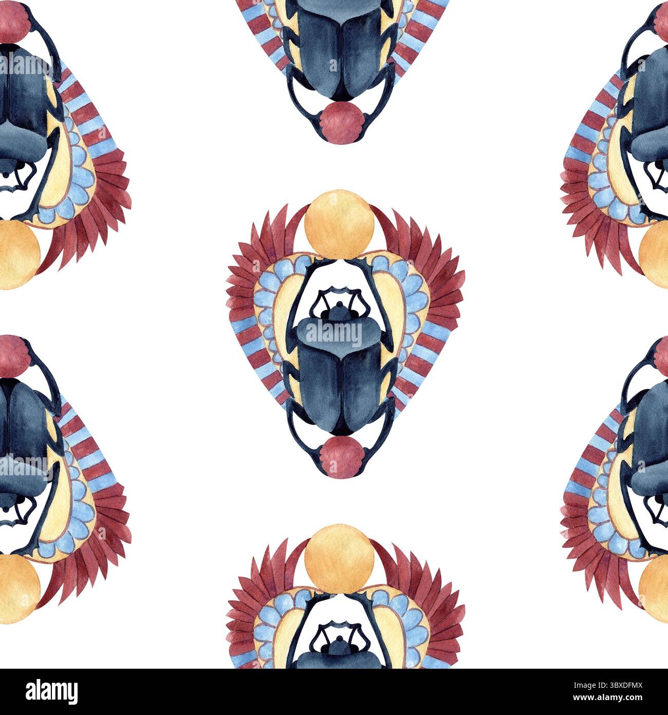 Scarab beetle seamless pattern. Egyptian symbol, religion icon. Ancient ...