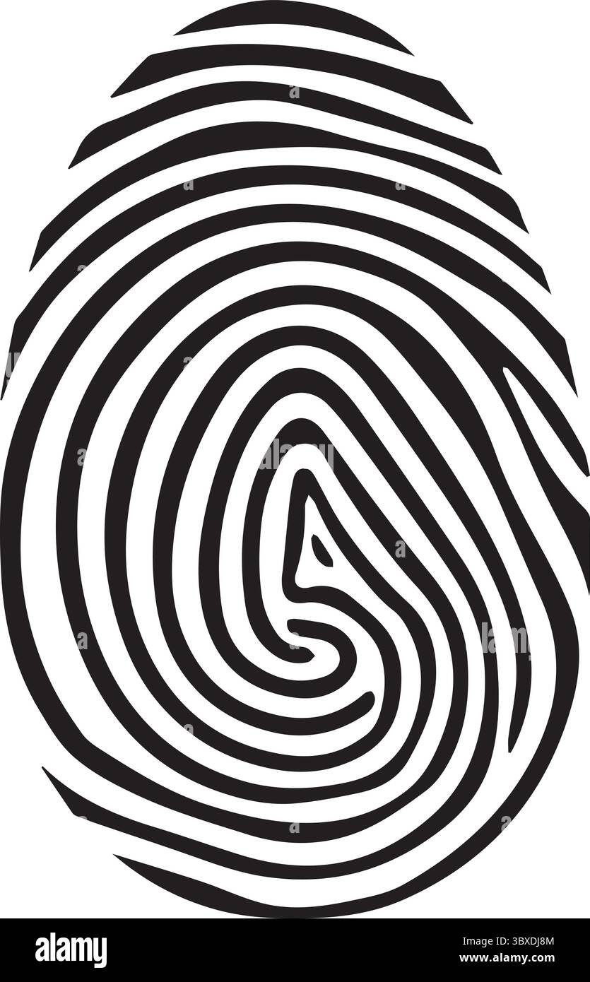 A fingerprint silhouette art illustration Stock Vector