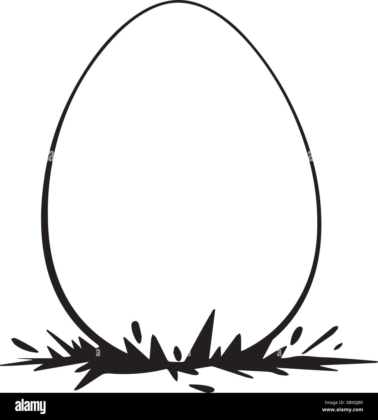 A egg silhouette vector art illustration with white background Stock Vector