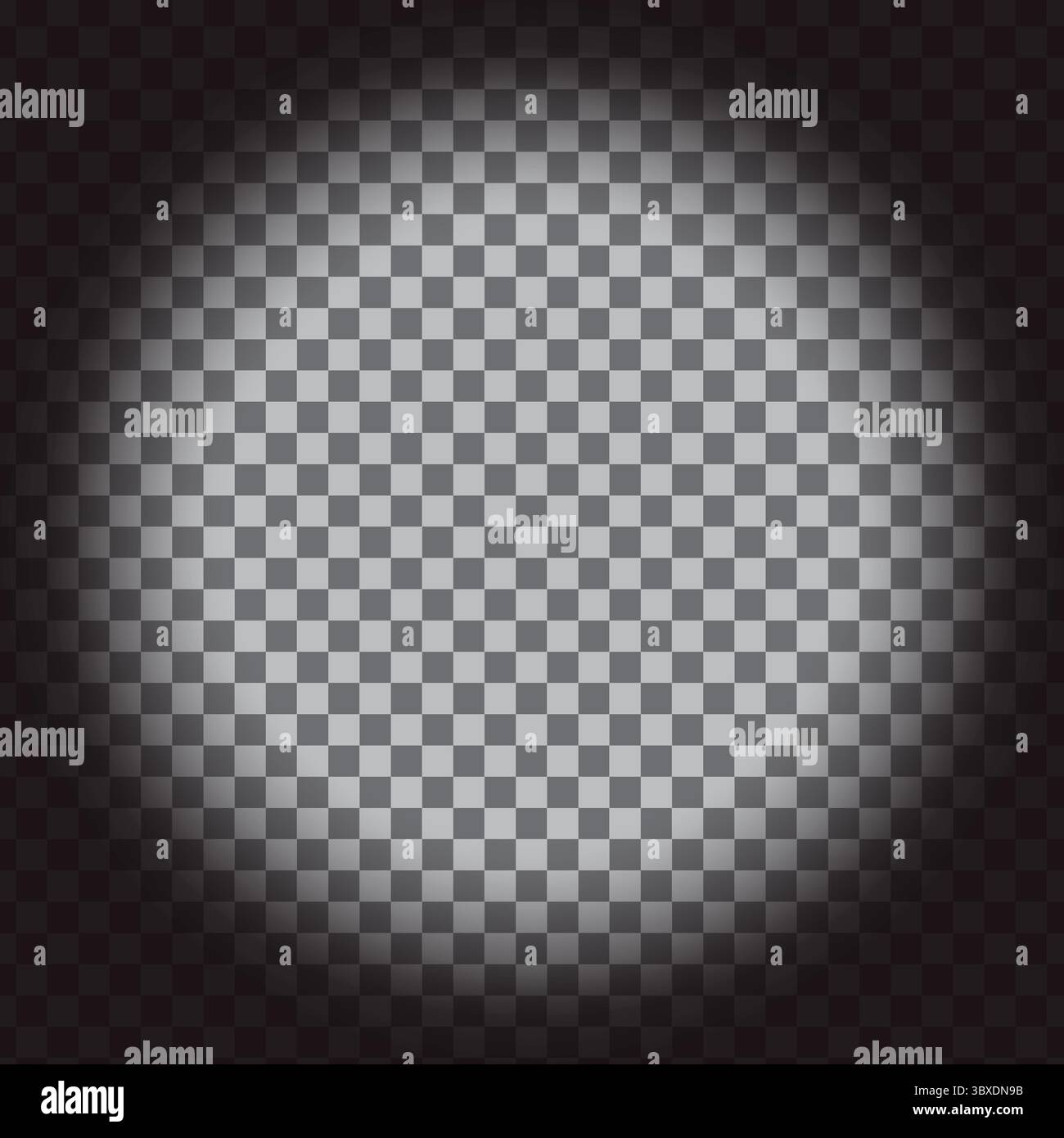 Spotlight background. Light effect texture. Illuminated checkered pattern. Vector stage graphic. Stock Vector