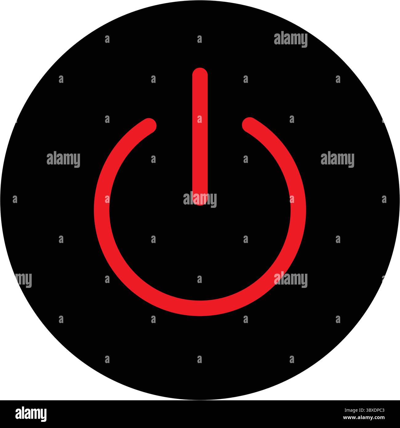 Red Power Button Icon, Minimalistic Vector Design, On-Off Switch Symbol ...