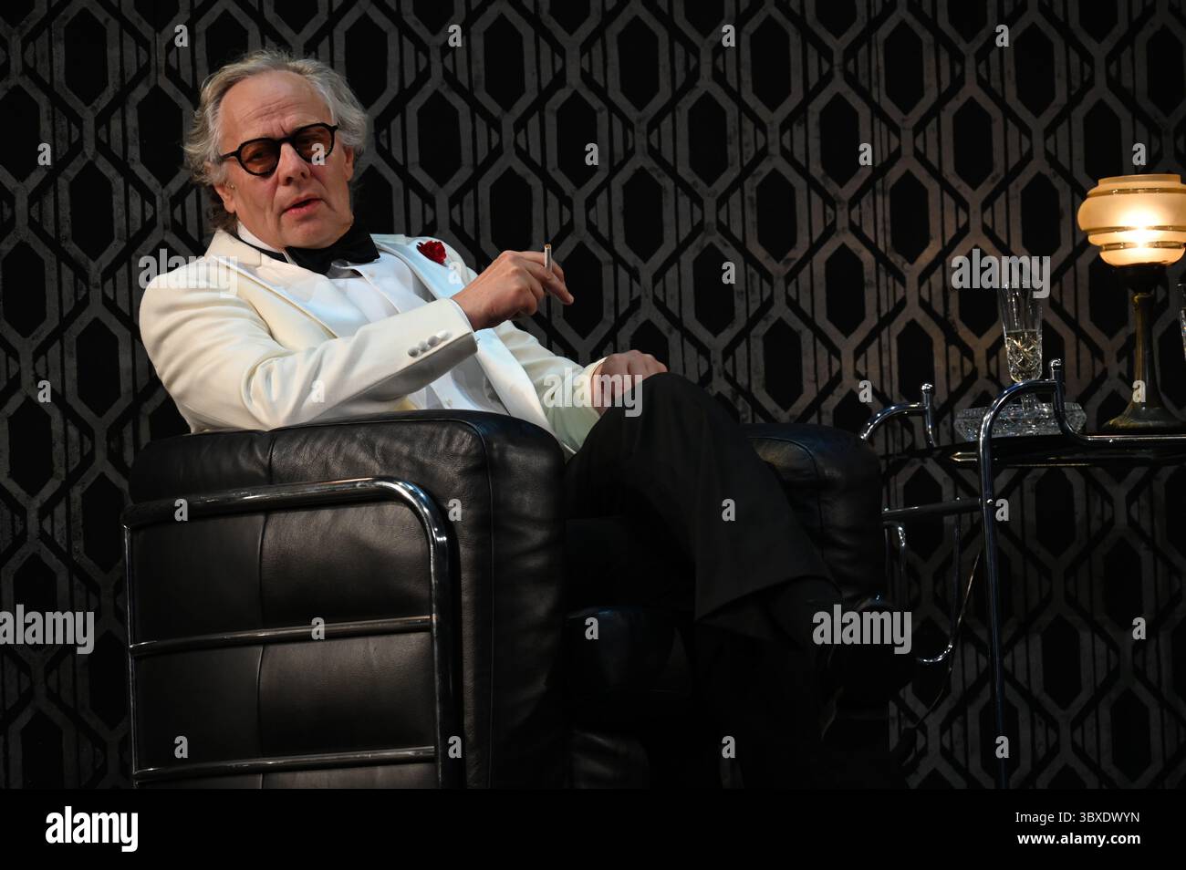 The Festival d'Avignon 'IN', 2025 'The Wild Duck', play by Thomas Ostermeier based on the text by Henrik Ibsen, performed in German at the Opéra du Grand Avignon, on 5 July 2025    with Thomas Bading, Marie Burchard,Stephanie Eidt, Marcel Kohler, Magdalena Lermer, Falk Rockstroh, David Ruland, Stefan Stern credit:Jacky Godard/Photo12 Stock Photo