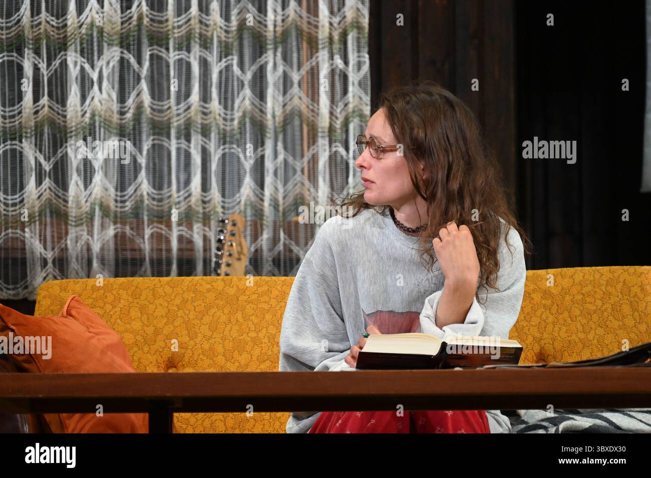 The Festival d'Avignon 'IN', 2025 'The Wild Duck', play by Thomas Ostermeier based on the text by Henrik Ibsen, performed in German at the Opéra du Grand Avignon, on 5 July 2025    with Thomas Bading, Marie Burchard,Stephanie Eidt, Marcel Kohler, Magdalena Lermer, Falk Rockstroh, David Ruland, Stefan Stern credit:Jacky Godard/Photo12 Stock Photo