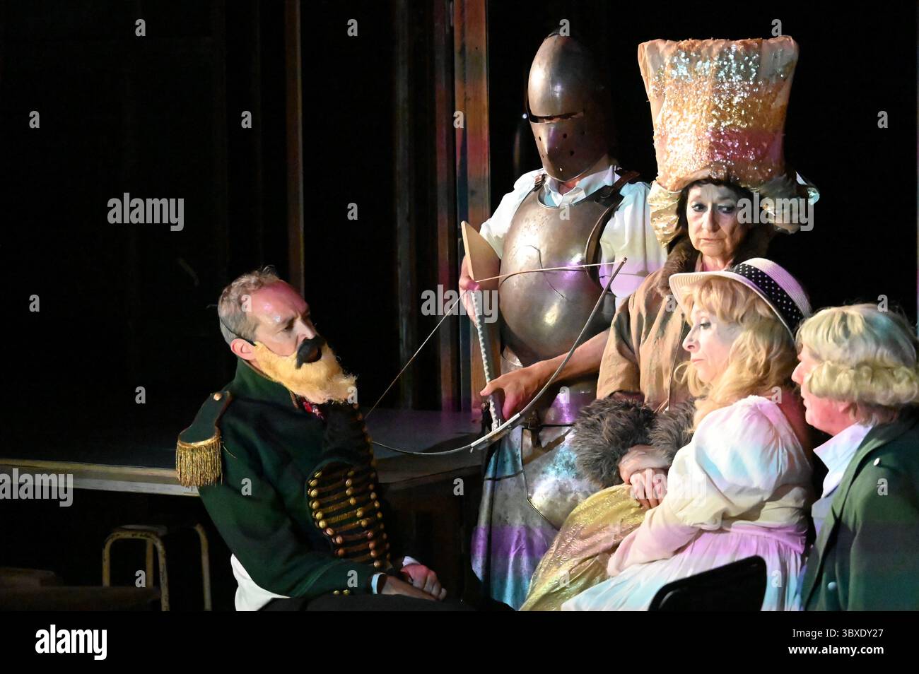 The Festival d'Avignon 'IN', 2025 ITEM, play by François Tanguy - Théâtre du Radeau performed at the Gymnase of the Lycée Mistral, on 6 July 2025    With Frode Bjørnstad, Laurence Chable, Martine Dupé, Erik Gerken, Vincent Joly credit:Jacky Godard/Photo12 Stock Photo