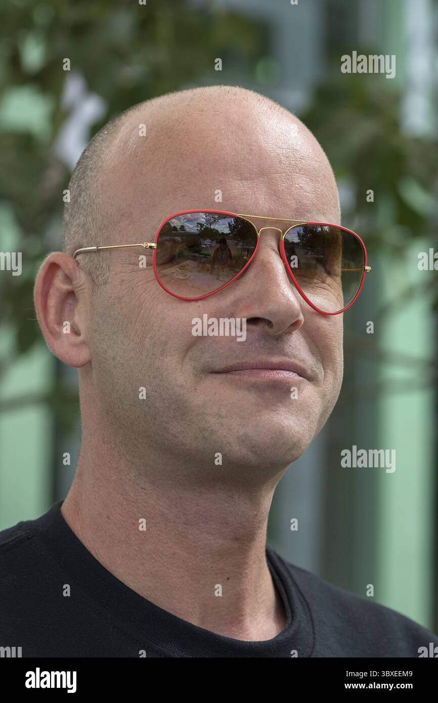 Young man with sunglasses, Baden-Wuerttemberg, Germany Stock Photo