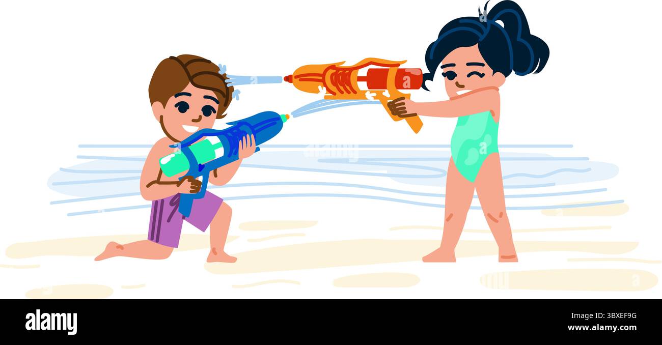 blaster kid water gun vector Stock Vector Image & Art - Alamy