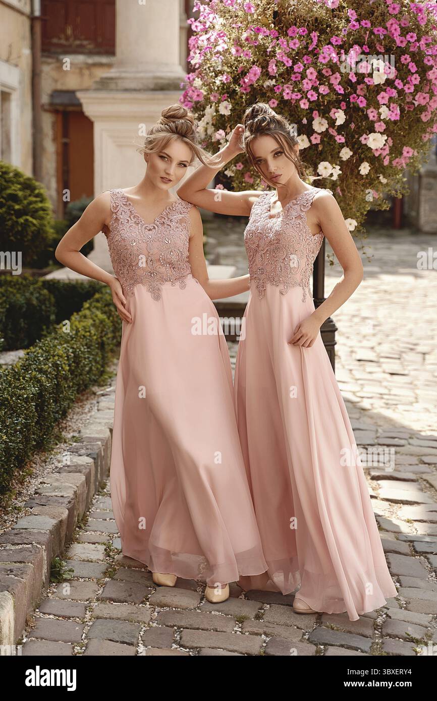 ladies pale pink dress Bridesmaid Dress Womens Pale Pink Dress Pink Tulle Long A Line Prom Dress Cute Bridesmaid Dress