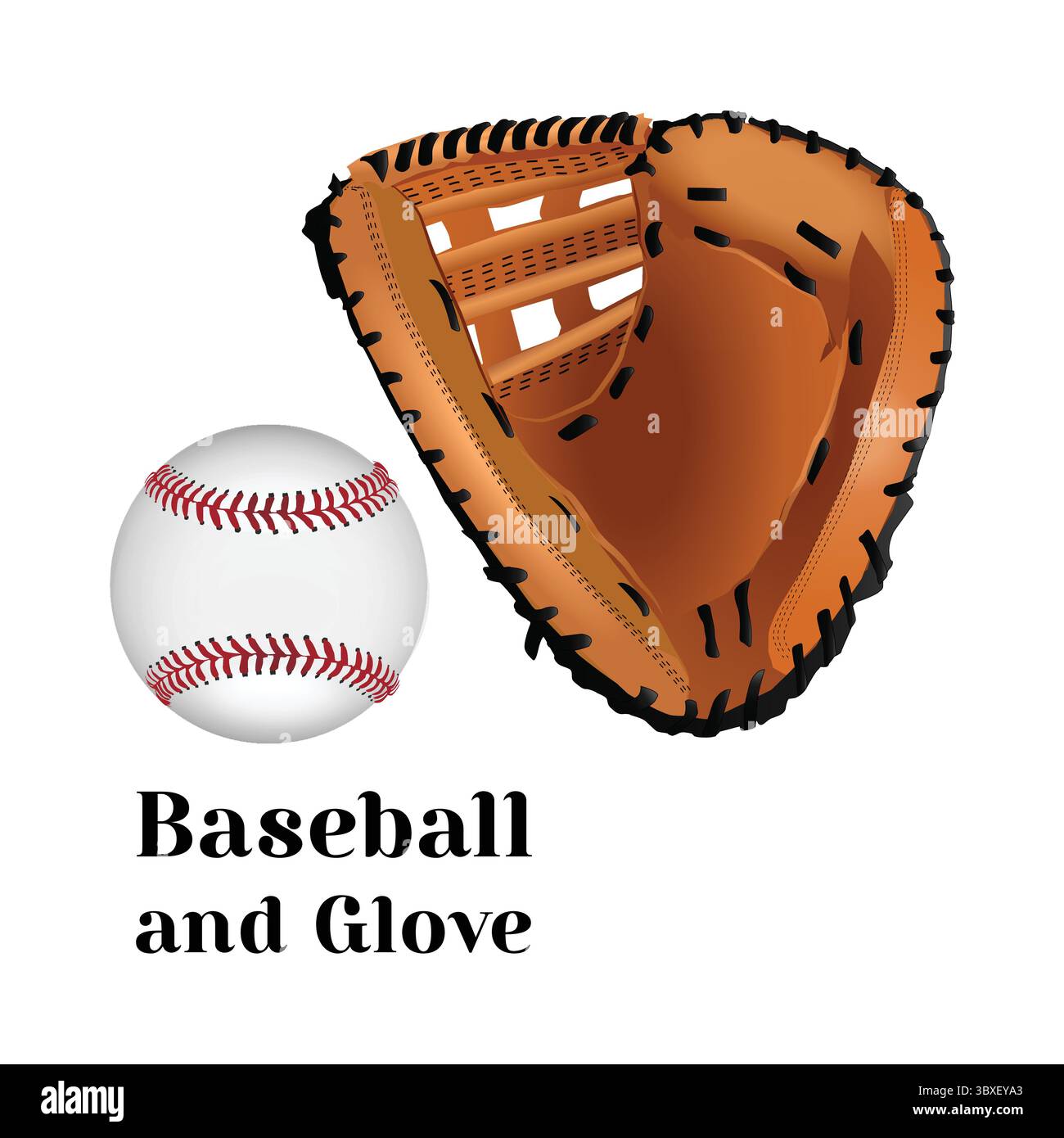 Baseball and glove Illustration on white background Stock Vector
