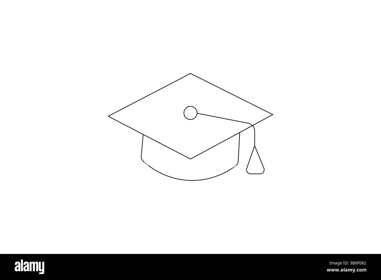 Graduation cap single line art design isolated outline illustration ...