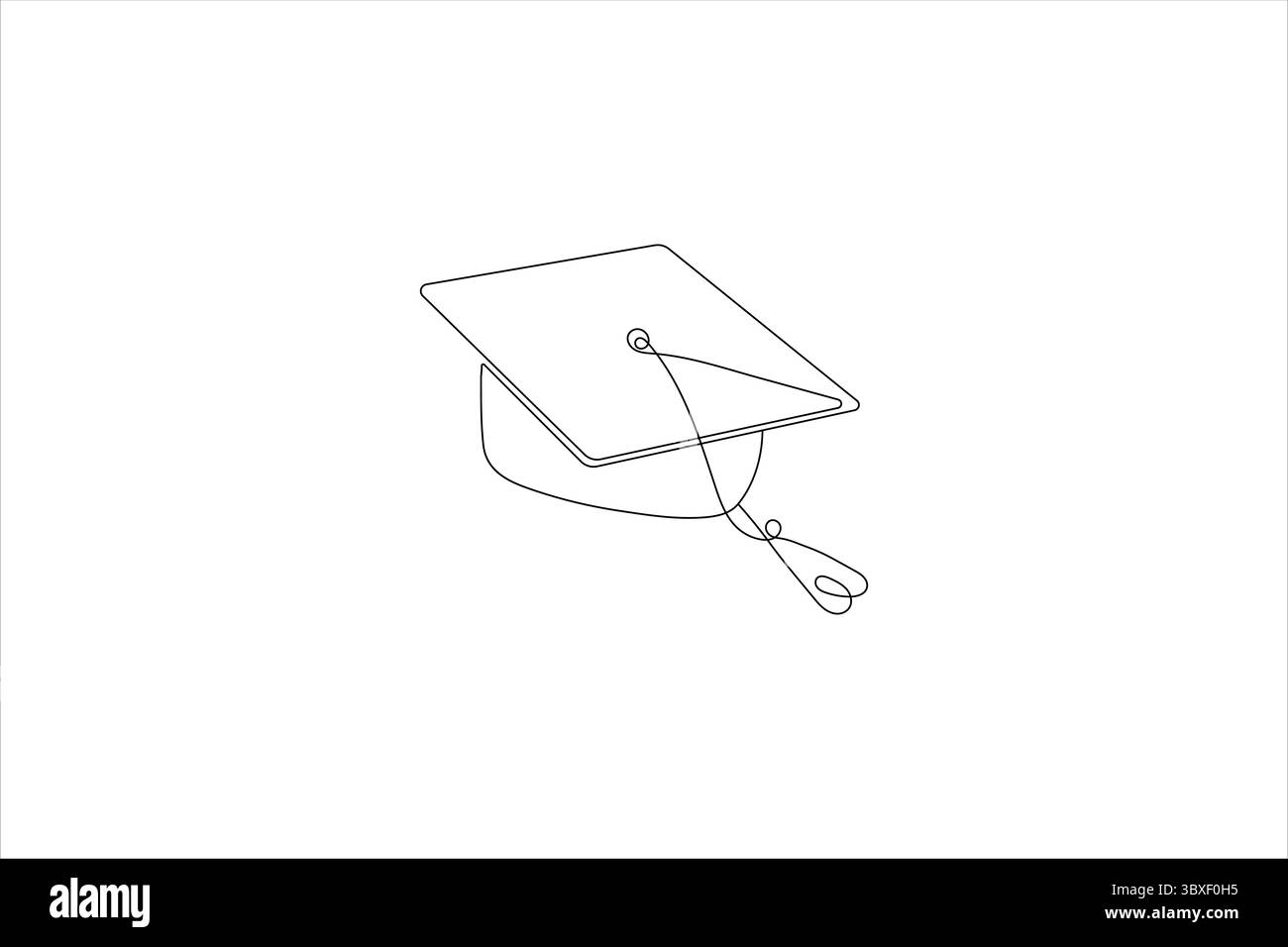 Graduation cap single line art design isolated outline illustration ...