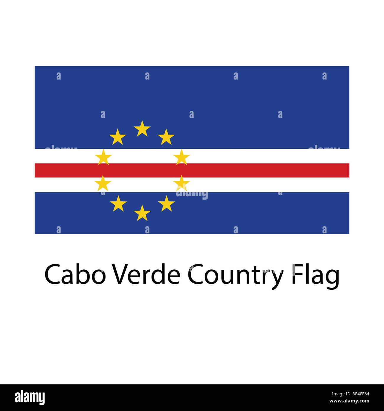 Cabo Verde Country Flag hand drawing illustration vector-based drawing ...