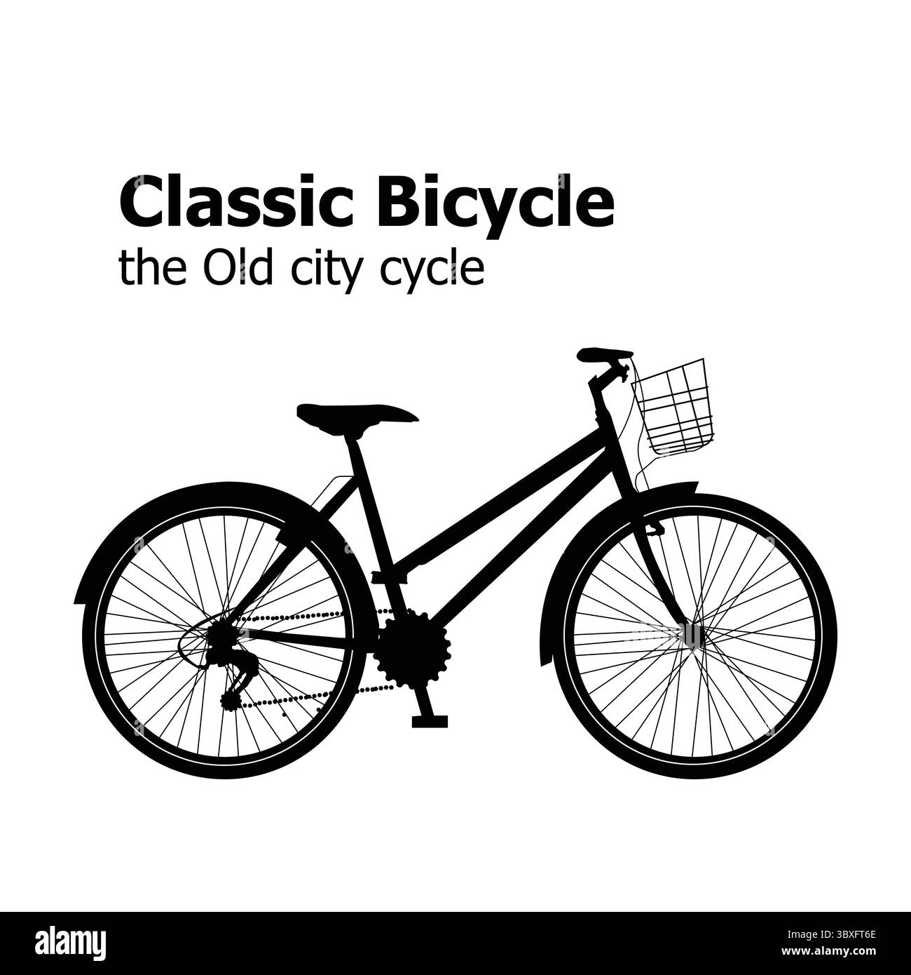 Classic Bicycle VOL 1 the Old city cycle Illustration vector drawing ...