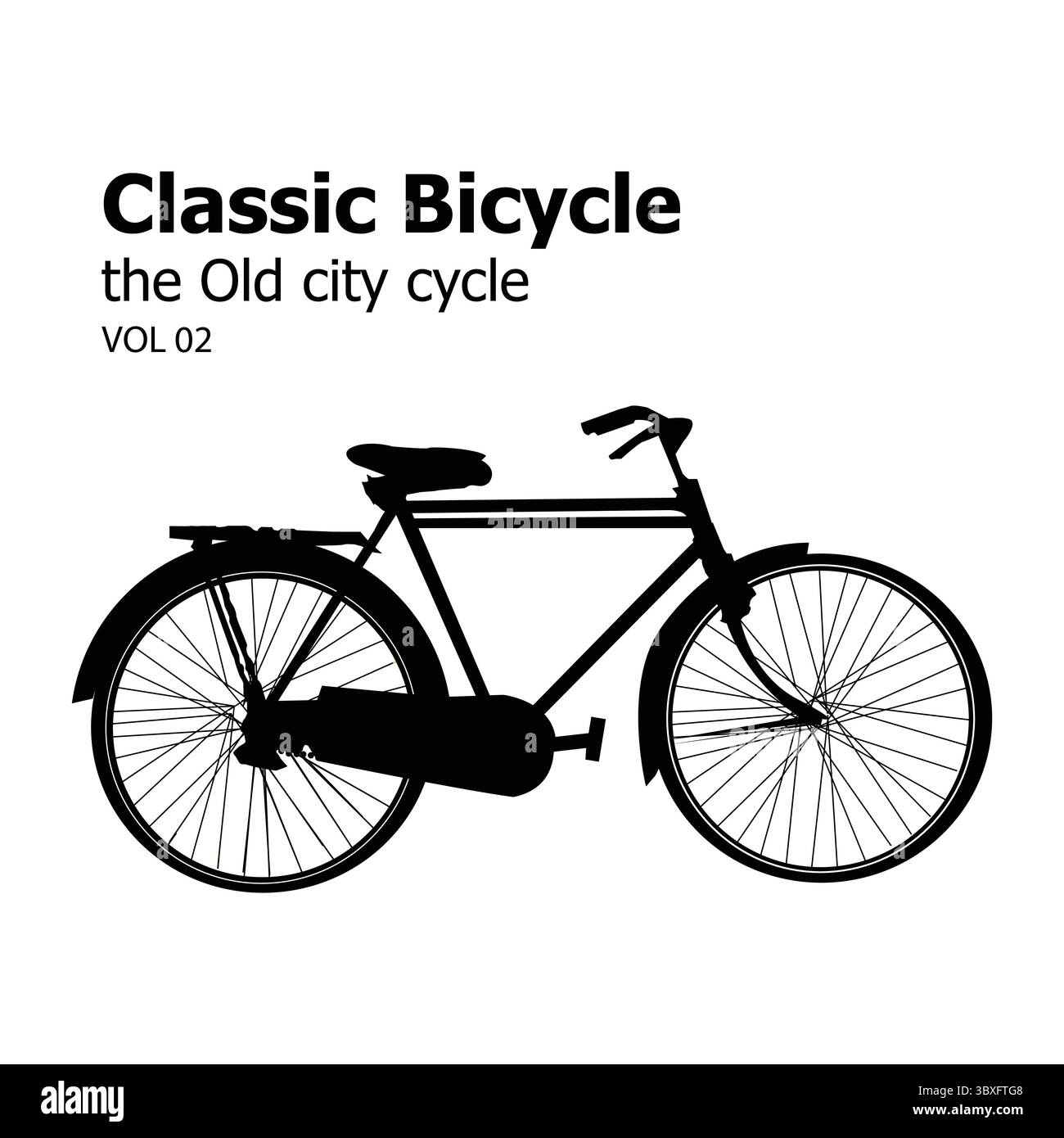 Classic Bicycle VOL 2 the Old city cycle Illustration vector drawing ...