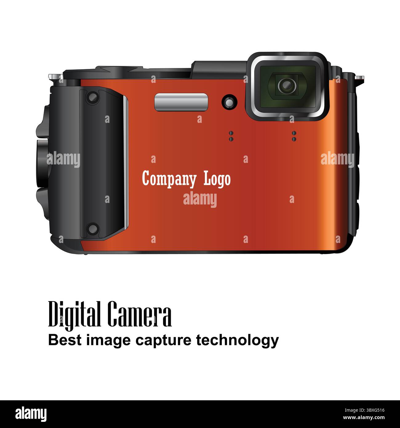 Digital Camera Illustration on white background Vol 02 Stock Vector