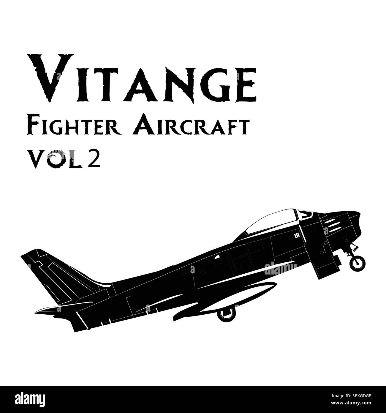 Fighter Aircraft type design Vol 2 silhouette Shapes illustration vector-based drawing Stock Vector