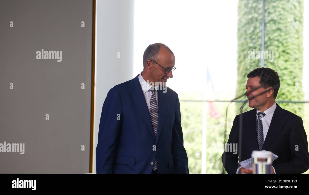 Berlin, Germany, 18th Juli 2025. Press conference of Federal Chancellor ...
