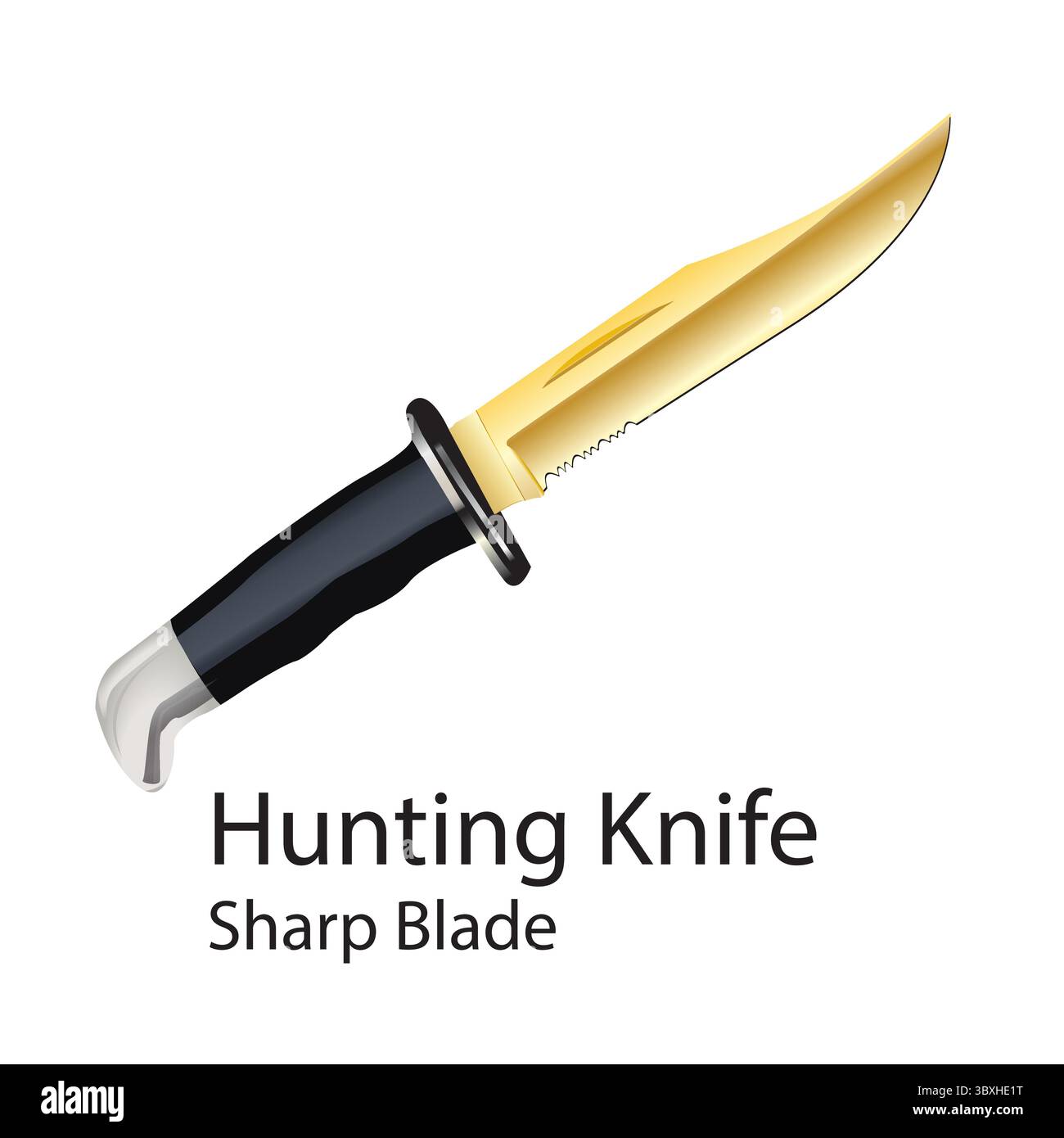 Hunting Knife Sharp Blade Illustration vector-based drawing Stock ...