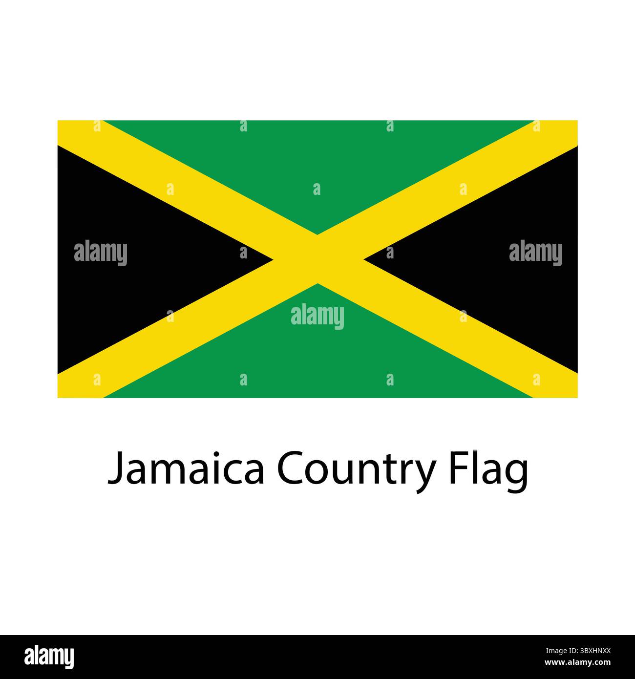 Jamaica Country Flag hand drawing illustration vector based drawing