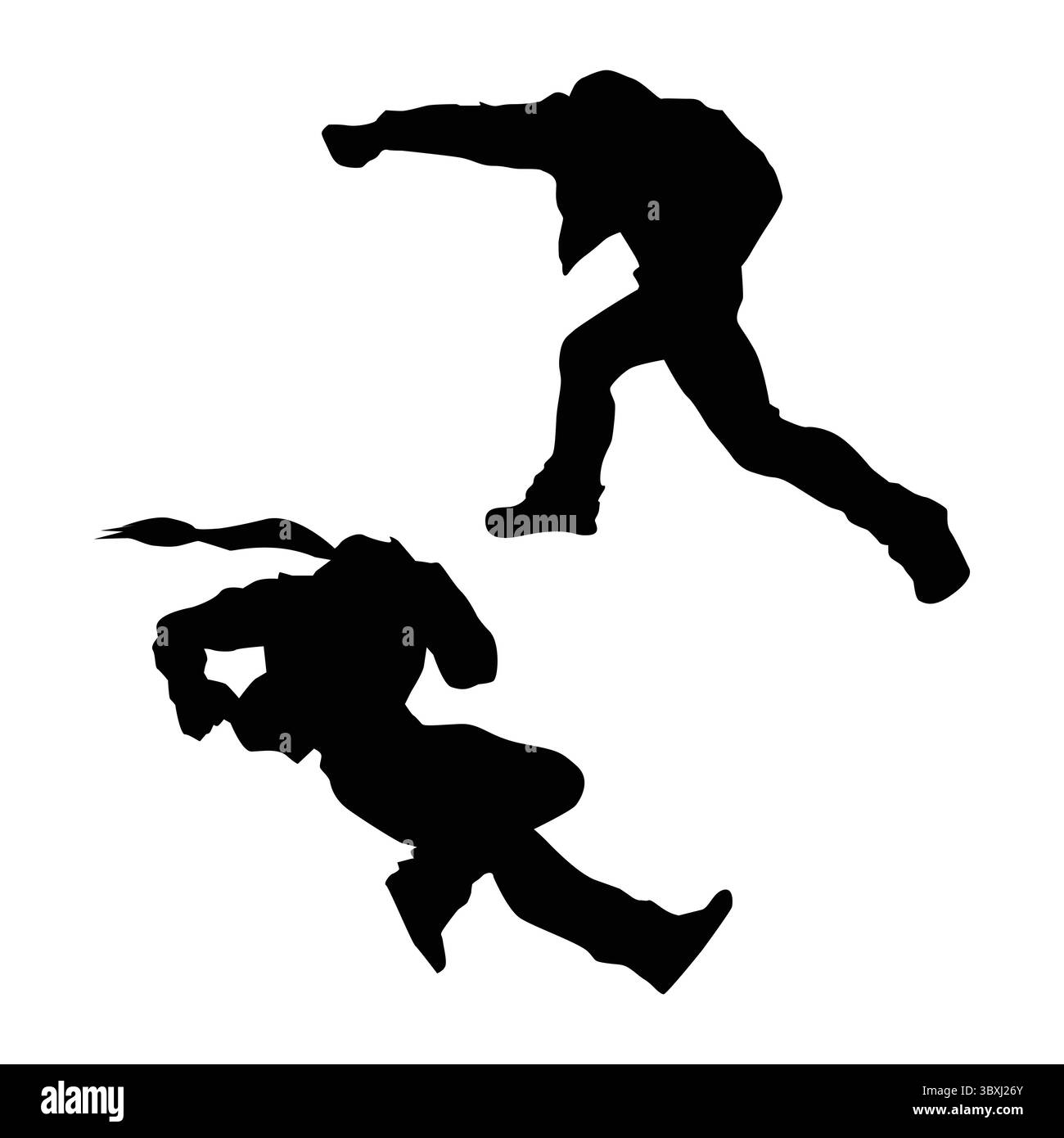 karate kick player silhouette Shapes Drawing Vol 03 Stock Vector Image ...