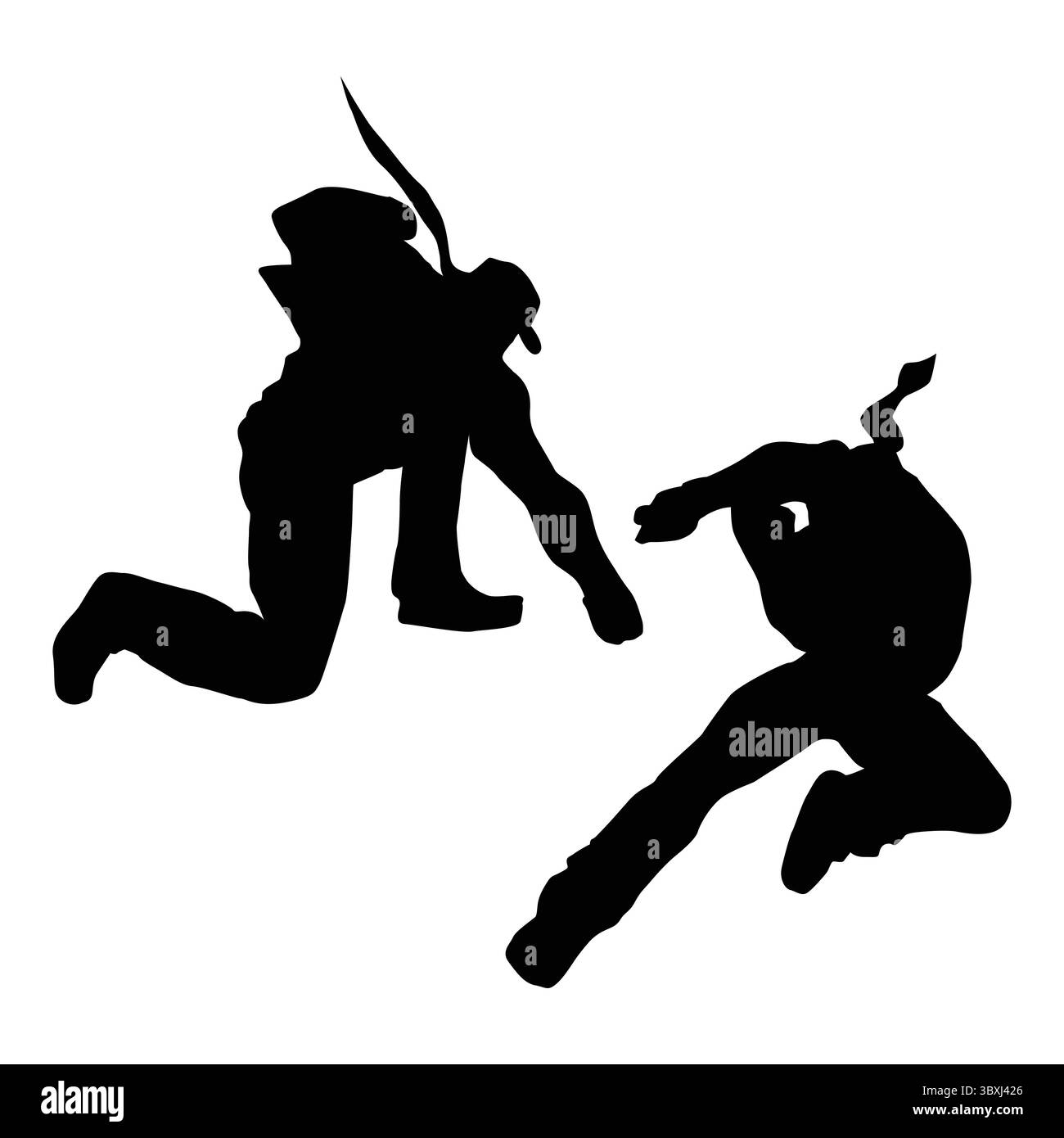 karate kick player silhouette Shapes Drawing Vol 14 Stock Vector Image ...