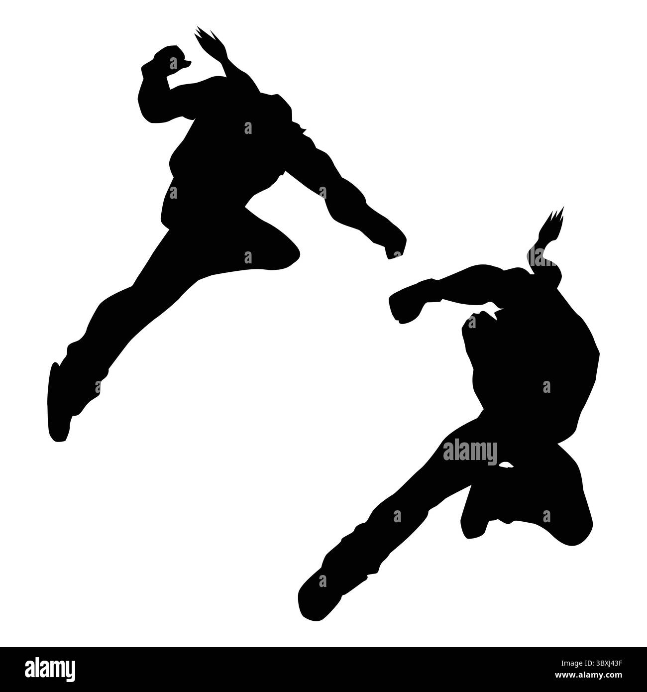 karate kick player silhouette Shapes Drawing Vol 15 Stock Vector Image ...