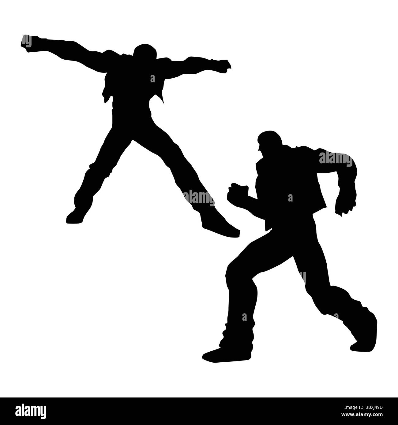 karate kick player silhouette Shapes Drawing Vol 16 Stock Vector Image ...