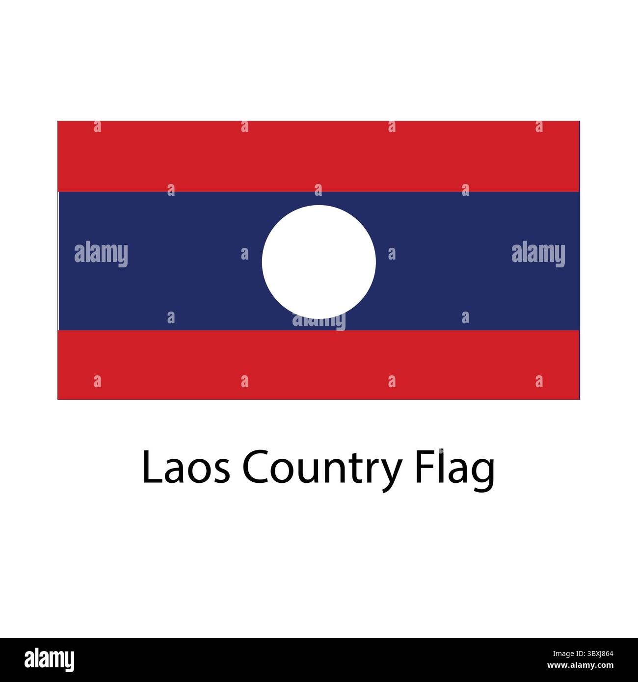 Laos Country Flag hand drawing illustration vector-based drawing Stock Vector