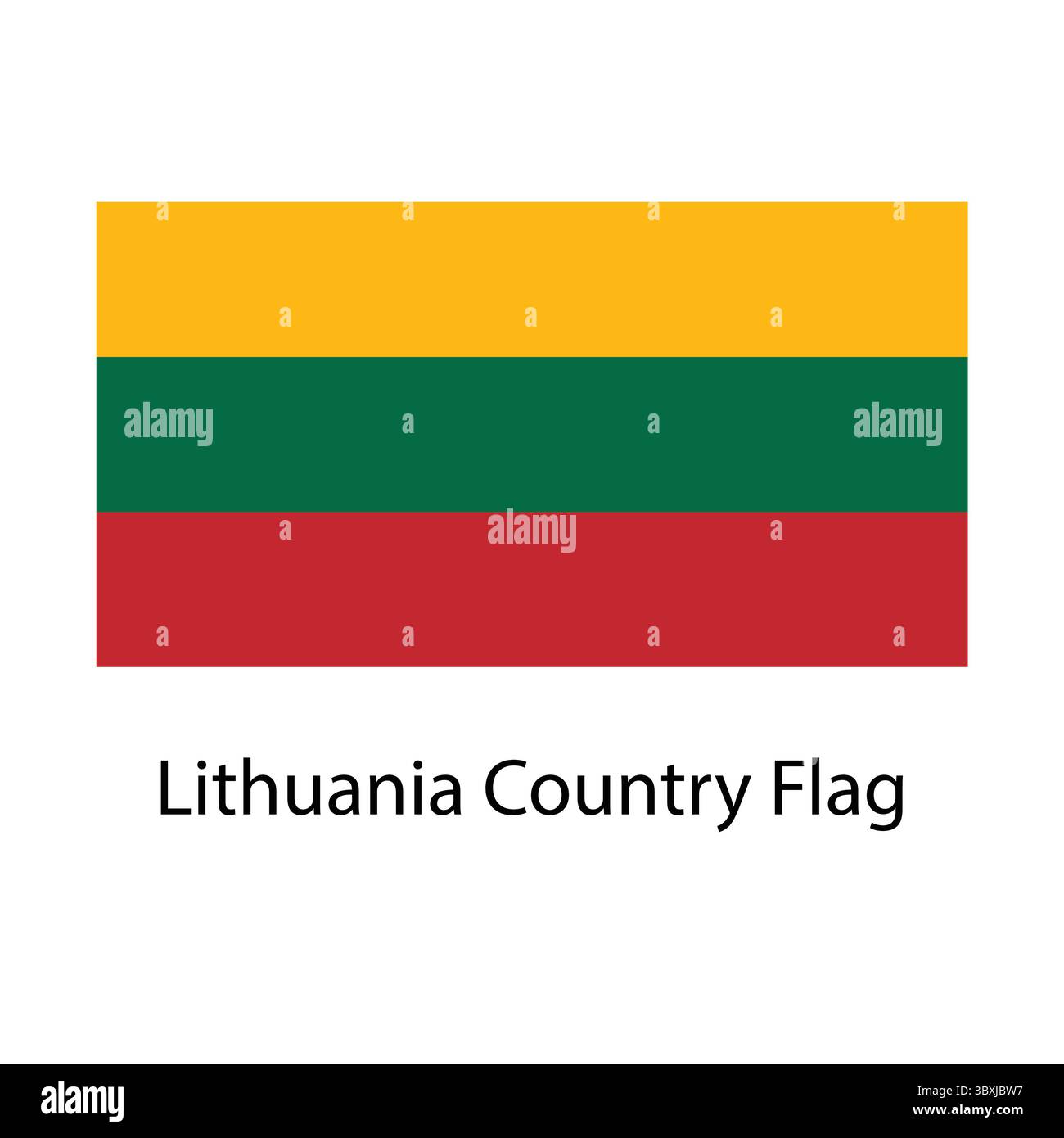 Lithuania Country Flag hand drawing illustration vector-based drawing Stock Vector