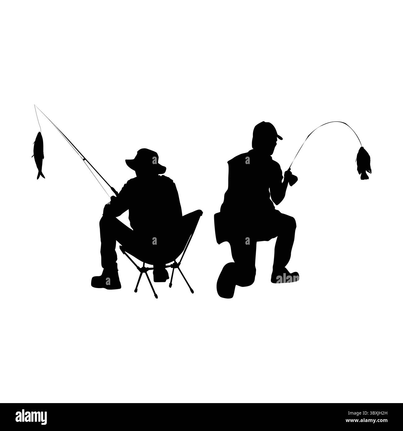 Person sea fishing from Black and White Stock Photos & Images - Alamy