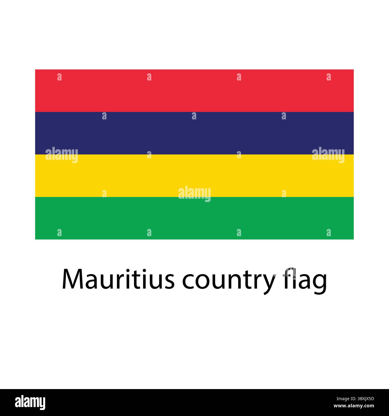 Mauritius country flag hand drawing illustration vector-based drawing Stock Vector
