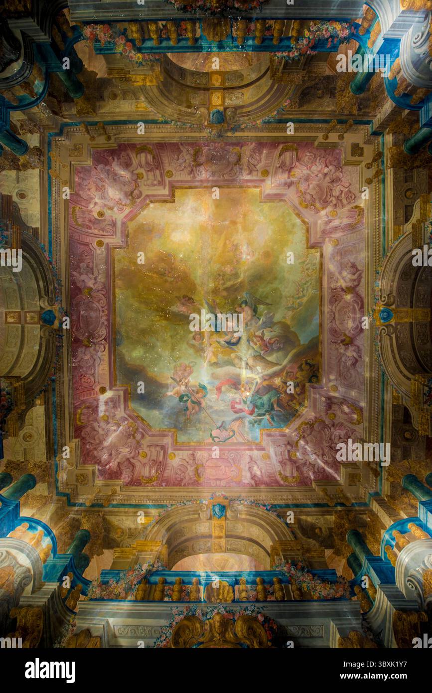 Entrance Hall of Monastery of St. Vincent Outside the Walls or Church and Monastery of Sao Vicente de Fora, Lisbon, Portugal. Stock Photo