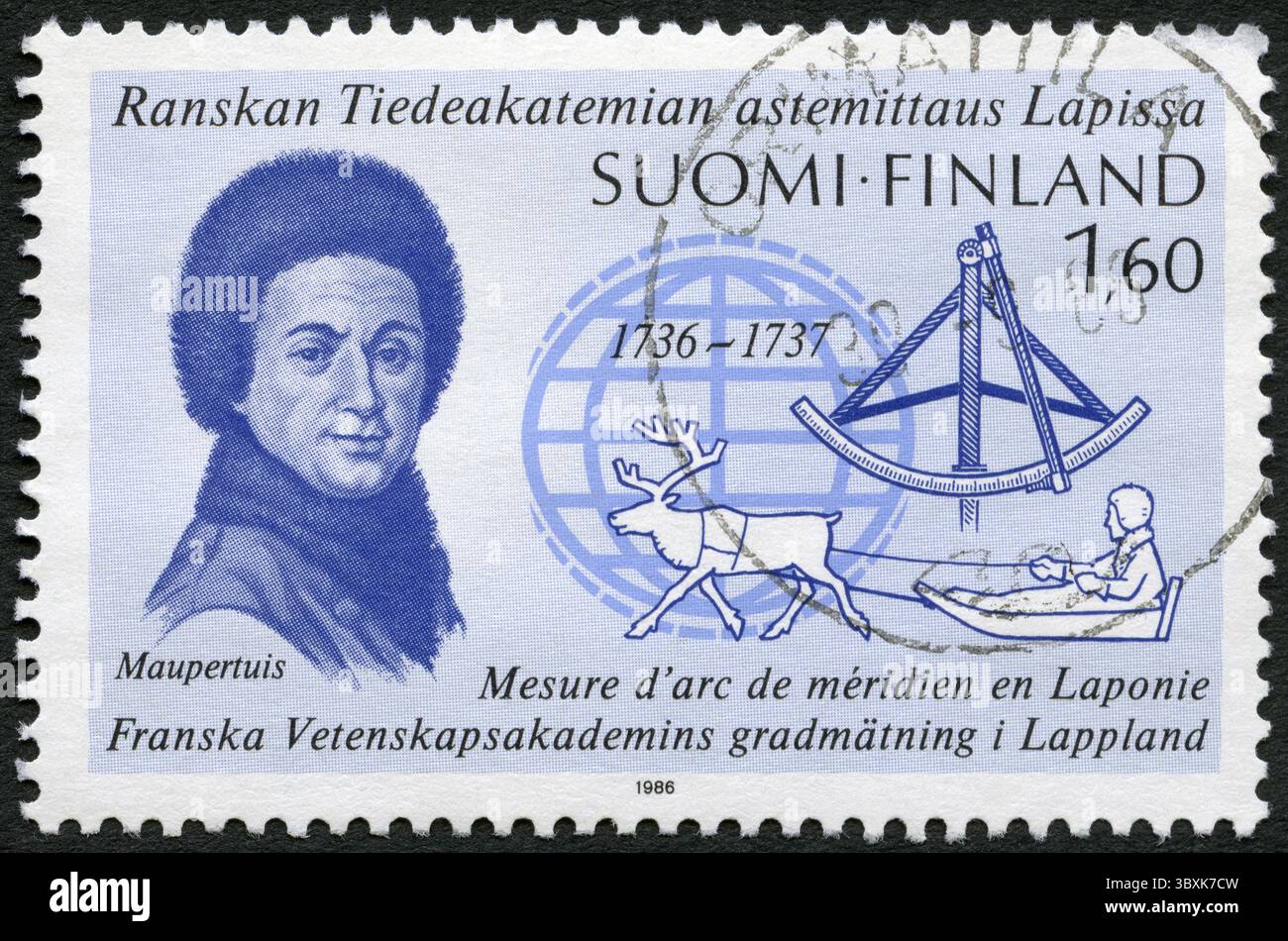 FINLAND - CIRCA 1986: A stamp printed in Finland shows Pierre-Louis ...