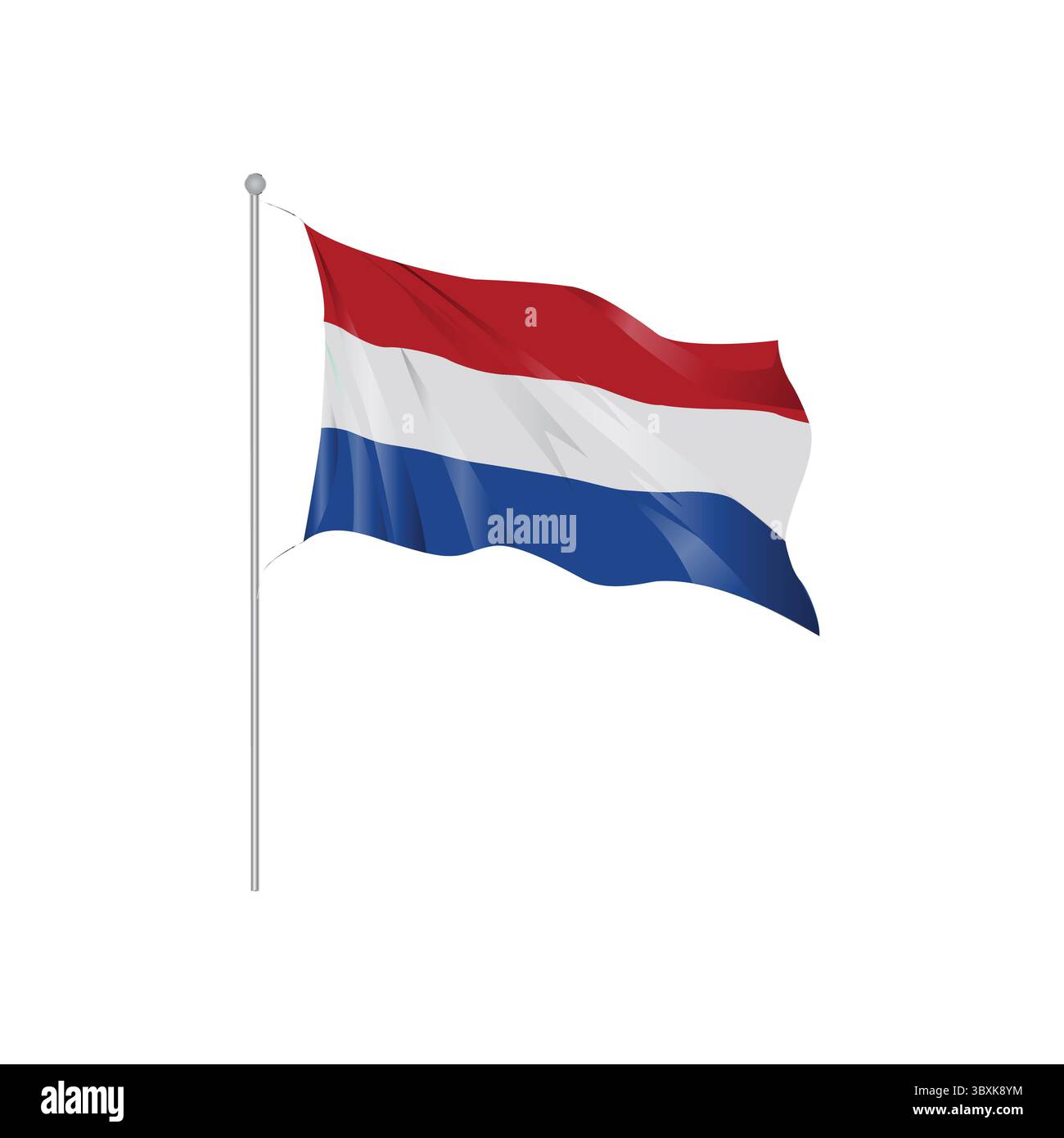Netherlands Country Wavy Flag hand drawing illustration Vol 01 Stock Vector