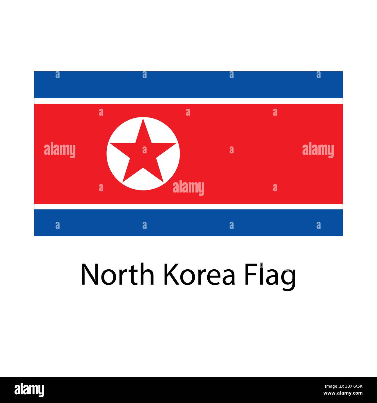 North Korea Flag hand drawing illustration vector-based drawing Stock Vector