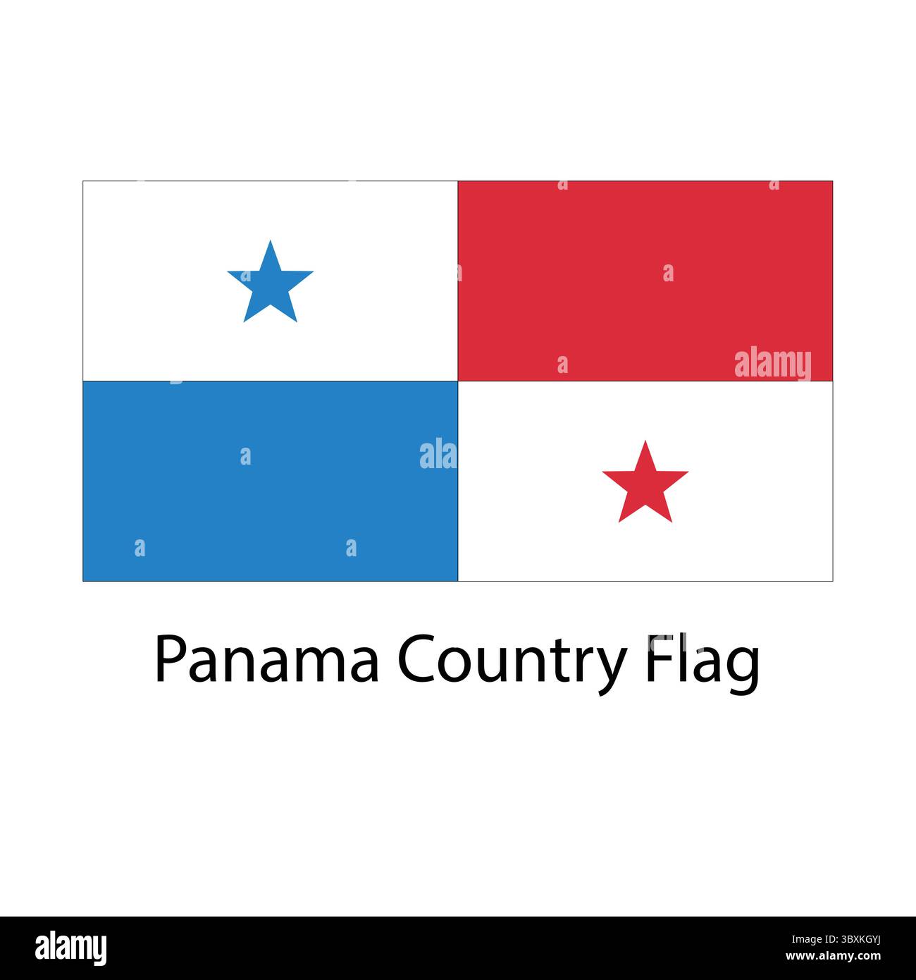 Panama Country Flag hand drawing illustration vector-based drawing Stock Vector