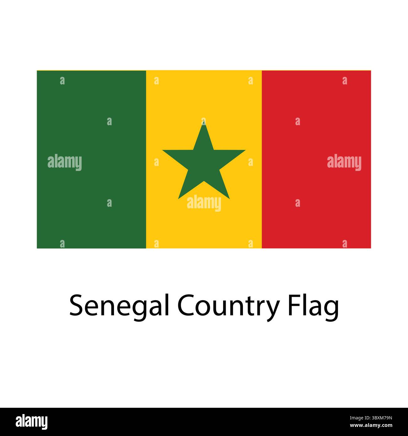 Senegal Country flag hand drawing illustration vector-based drawing Stock Vector