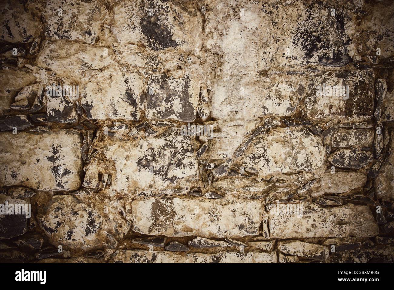 Dirty, scratched old brick wall, as background Stock Photo