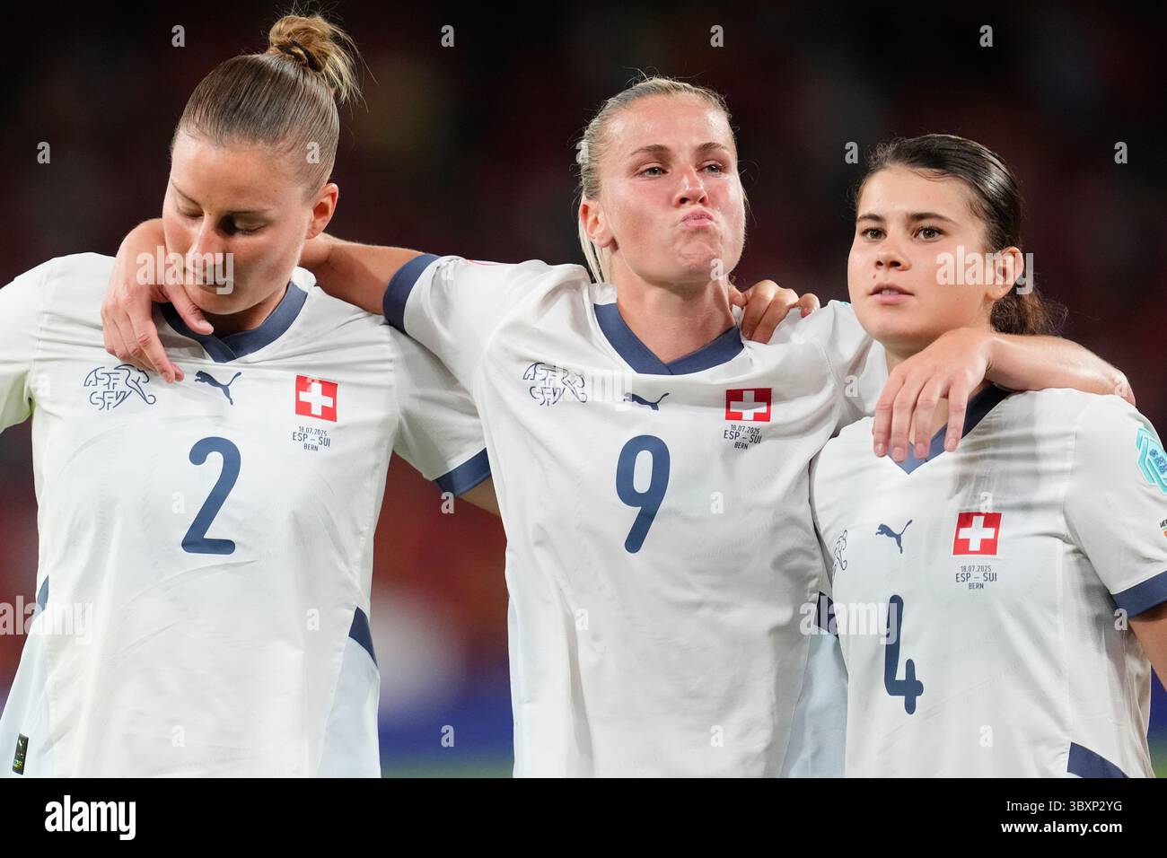 Switzerland’s Julia Stierli (left), Ana-Maria Crnogorcevic (centre) and