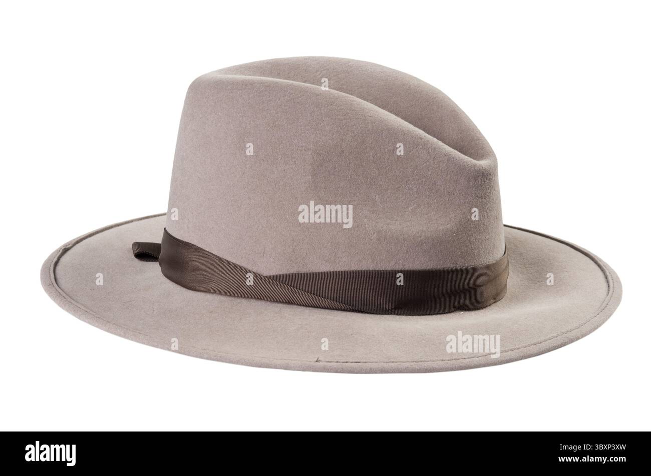 Men's classic fedora isolated on white background Stock Photo - Alamy