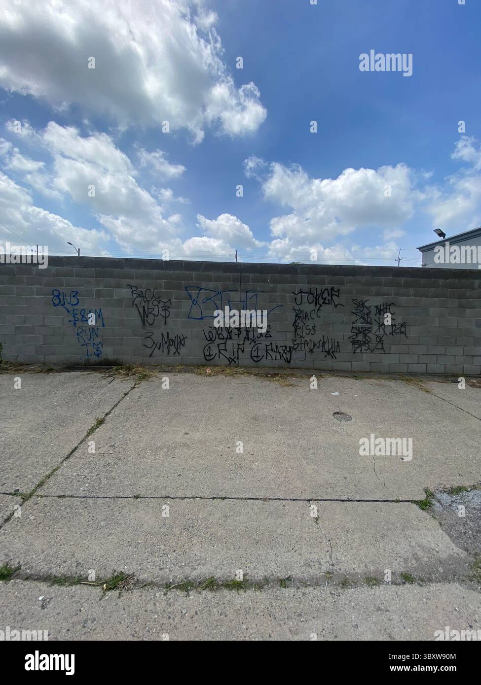 Detroit's 5PN (not aligned with the People Nation or 5X) a street alliance of multple crip cliques in the 48219 'Hyena Crips Got Control' = '83GC' - Smartphone Captured Stock Image