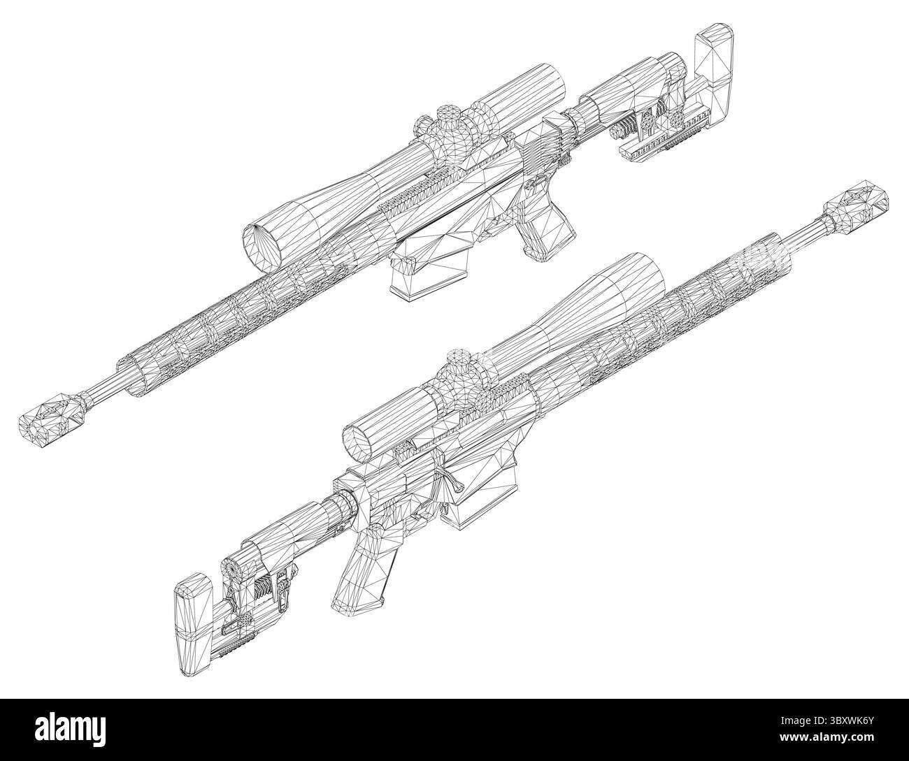 2 Rifles Drawing Long rifles Stock Vector Images - Alamy