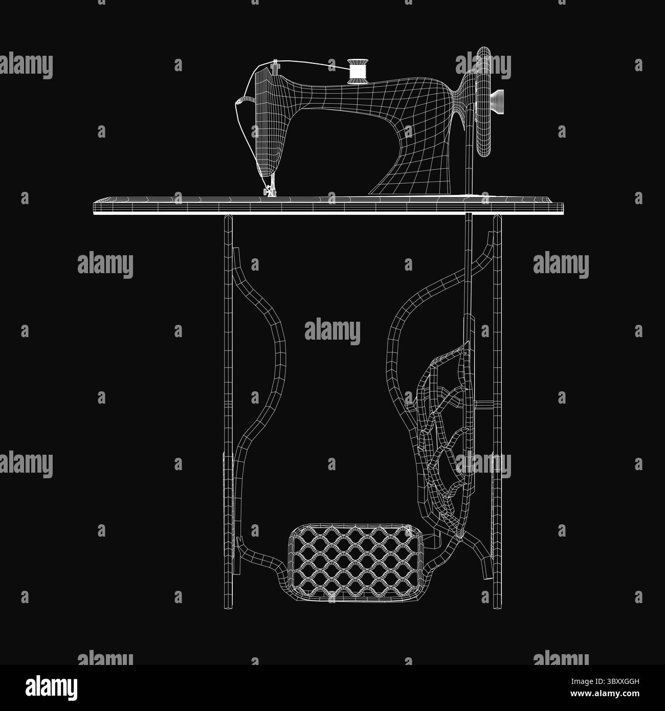 Section Swing Machine Schematic drawing of a sewing machine Stock Vector Images - Alamy