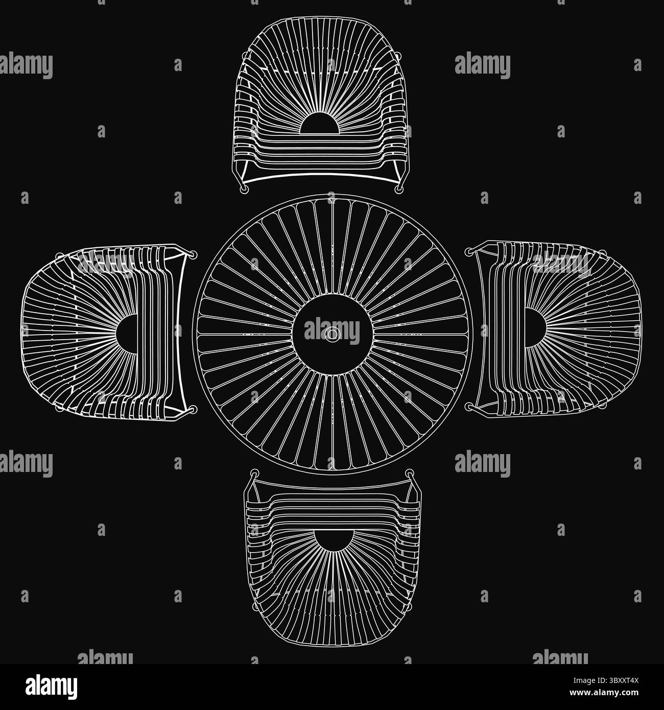 Elegant white round dining Black and White Stock Photos & Images - Alamy