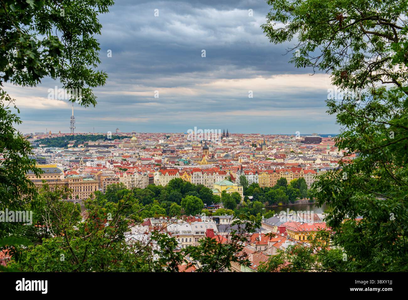 Prague s picturesque panorama A captivating cityscape vista in Czech Republic, Praha, from above Stock Photo